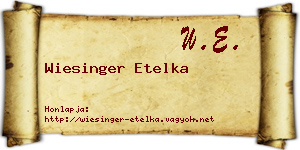 Wiesinger Etelka névjegykártya